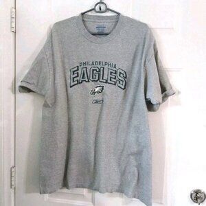Philadelphia Eagles Shirt Men's Large Gray NFL Football Tee Reebok Embroidered